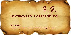 Herskovits Feliciána névjegykártya